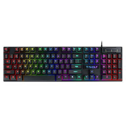 Gaming USB Luminous Wired Keyboard Floating Manipulator