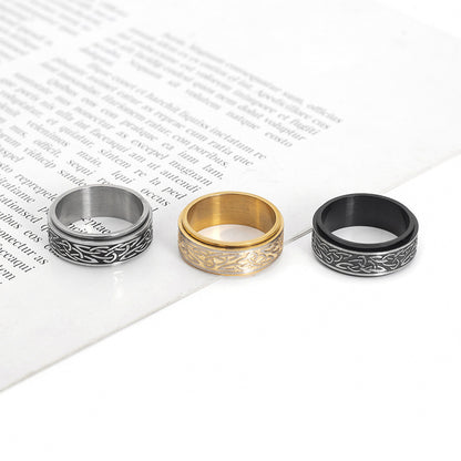 Nordic Style Stainless Steel Rotatable Rotatable Ring Men