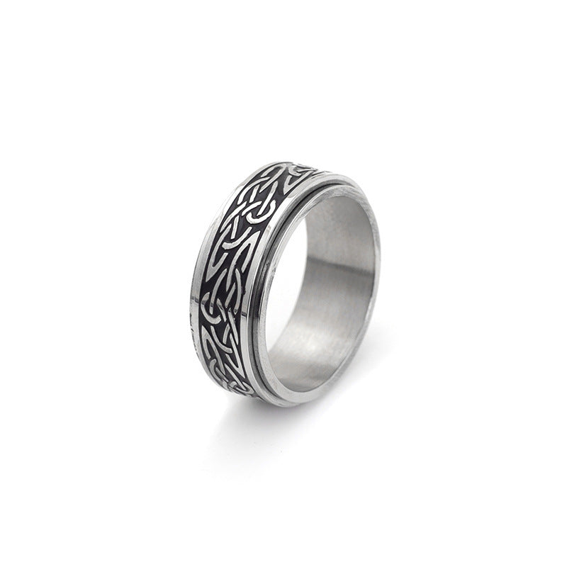 Nordic Style Stainless Steel Rotatable Rotatable Ring Men