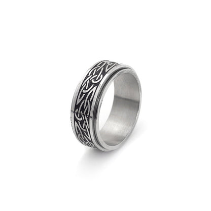 Nordic Style Stainless Steel Rotatable Rotatable Ring Men
