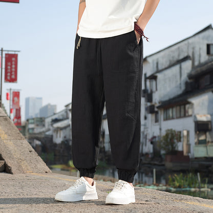 Men's Retro Cotton Linen Plus Size Loose Casual Pants
