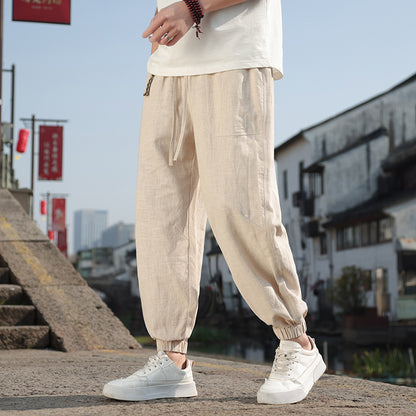 Men's Retro Cotton Linen Plus Size Loose Casual Pants