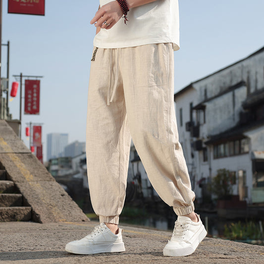Men's Retro Cotton Linen Plus Size Loose Casual Pants