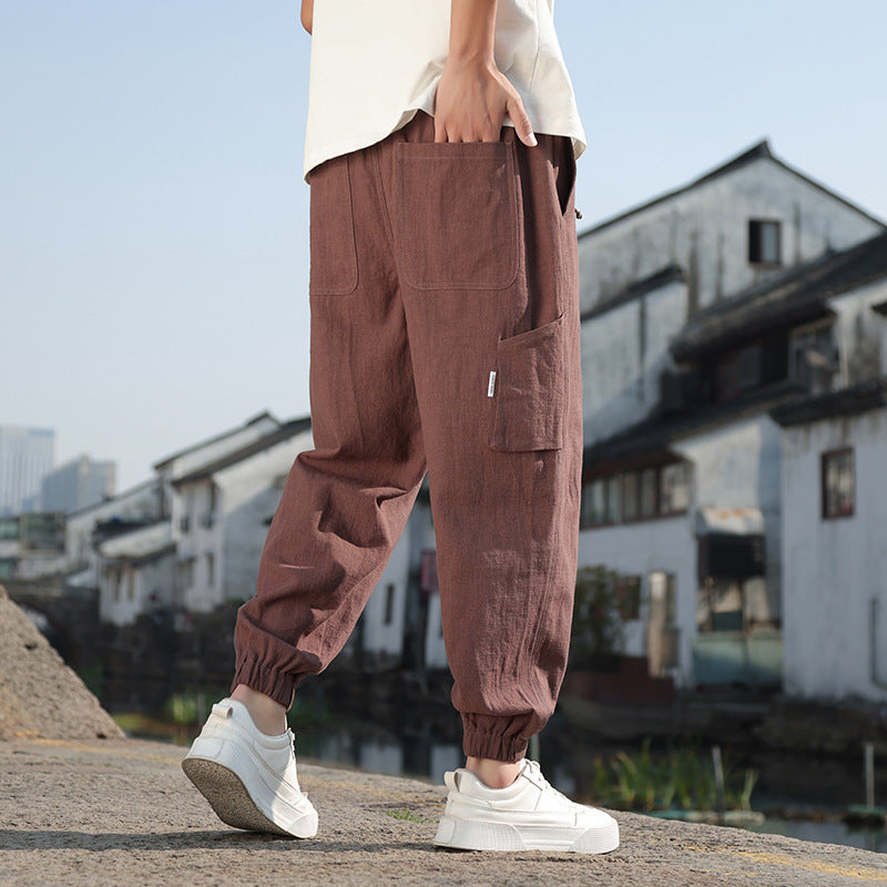 Men's Retro Cotton Linen Plus Size Loose Casual Pants