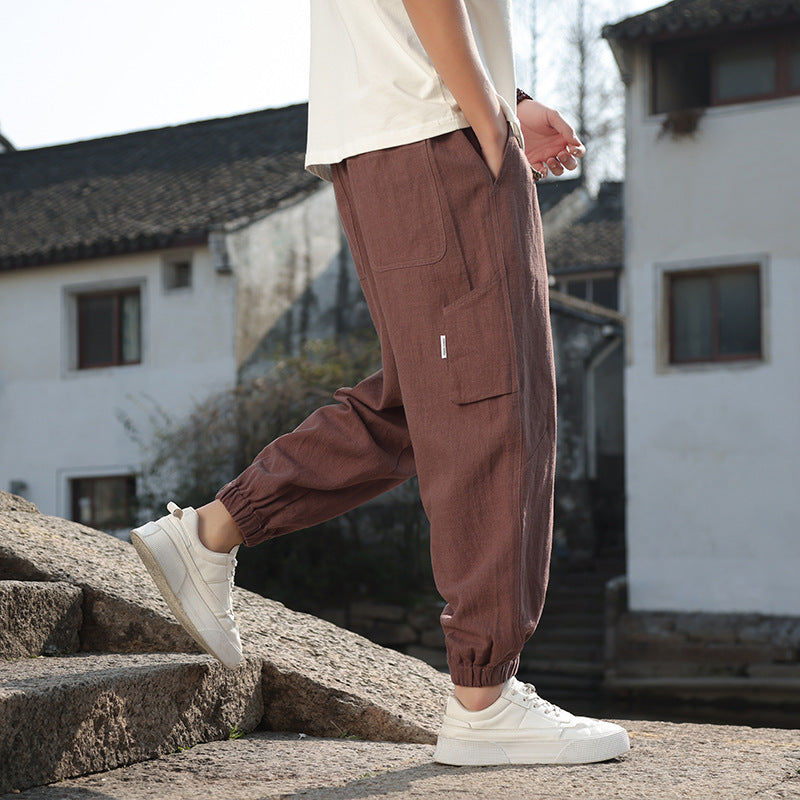 Men's Retro Cotton Linen Plus Size Loose Casual Pants