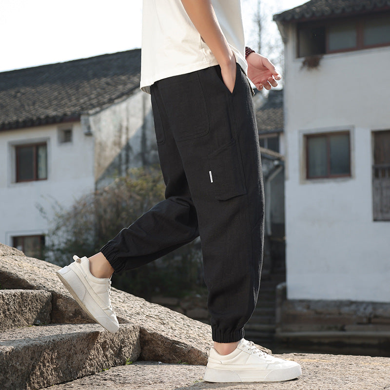 Men's Retro Cotton Linen Plus Size Loose Casual Pants