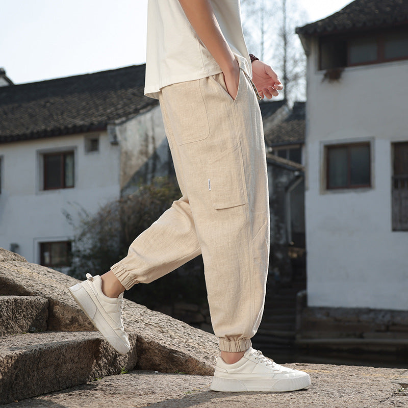 Men's Retro Cotton Linen Plus Size Loose Casual Pants