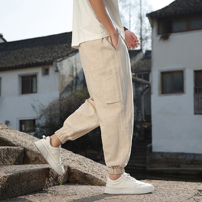Men's Retro Cotton Linen Plus Size Loose Casual Pants