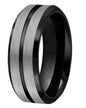 Men's Wide Sand Opening Groove Chamfering Tungsten Ring