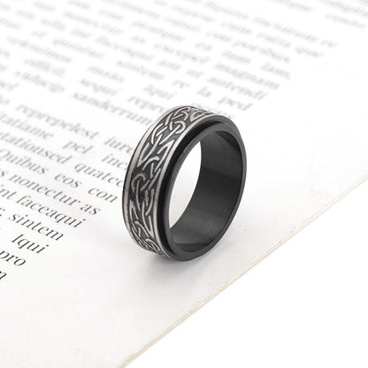 Nordic Style Stainless Steel Rotatable Rotatable Ring Men