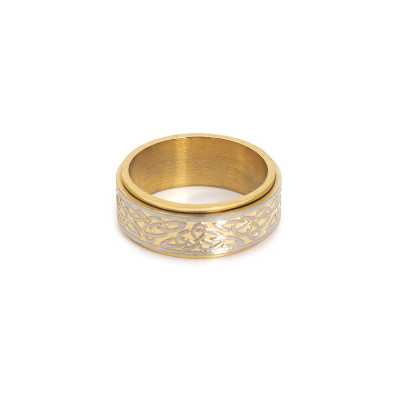 Nordic Style Stainless Steel Rotatable Rotatable Ring Men
